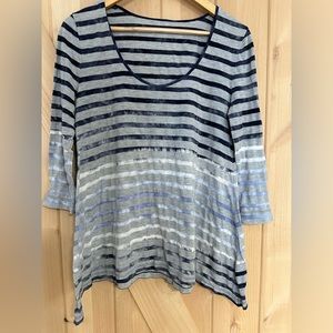 Calvin Klein striped tie dyed trapeze shirt size medium